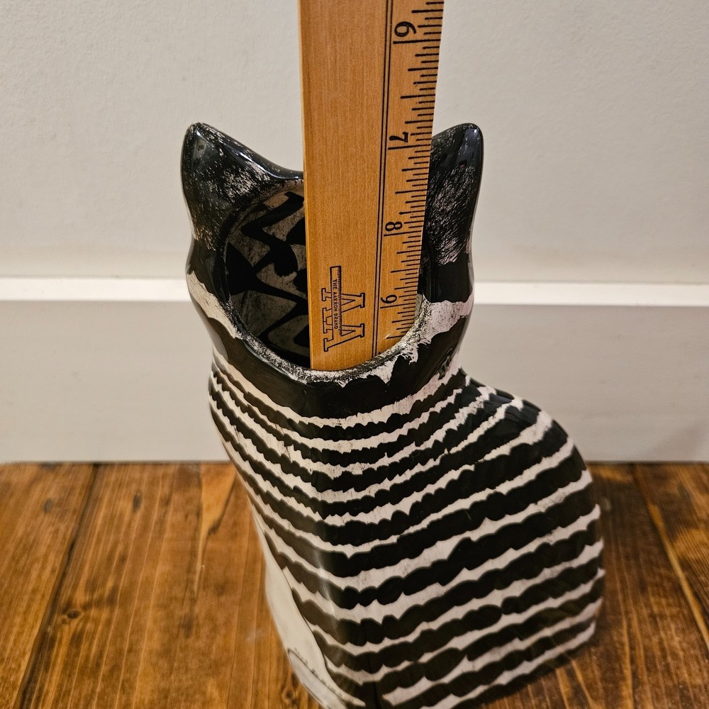 VINTAGE‎ Nina Lyman Black White Cat Tall Ceramic Vase 11" 2001 - Picture 5 of 12